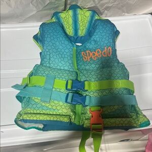 Speedo Aqua and Lime Life Vest